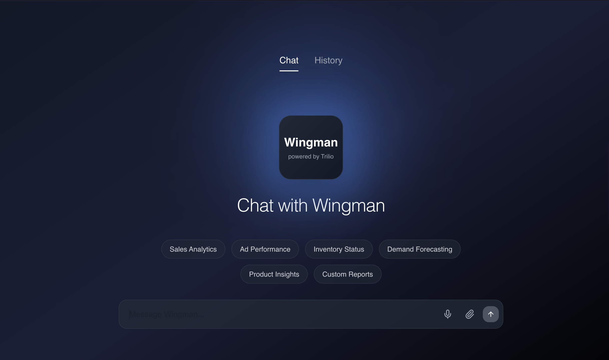 AI chat interface with intelligent responses